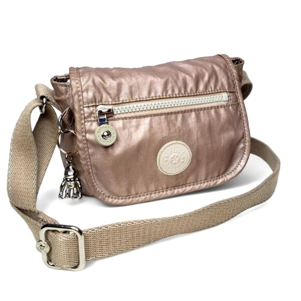 Kipling Mini Crossbody Women's Distressed Metallic Coated Canvas Purse Bag